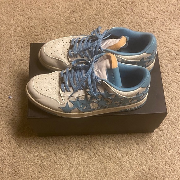AMIRI Blue and White Star Sneakers - Picture 1 of 8